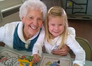 little girl with old lady